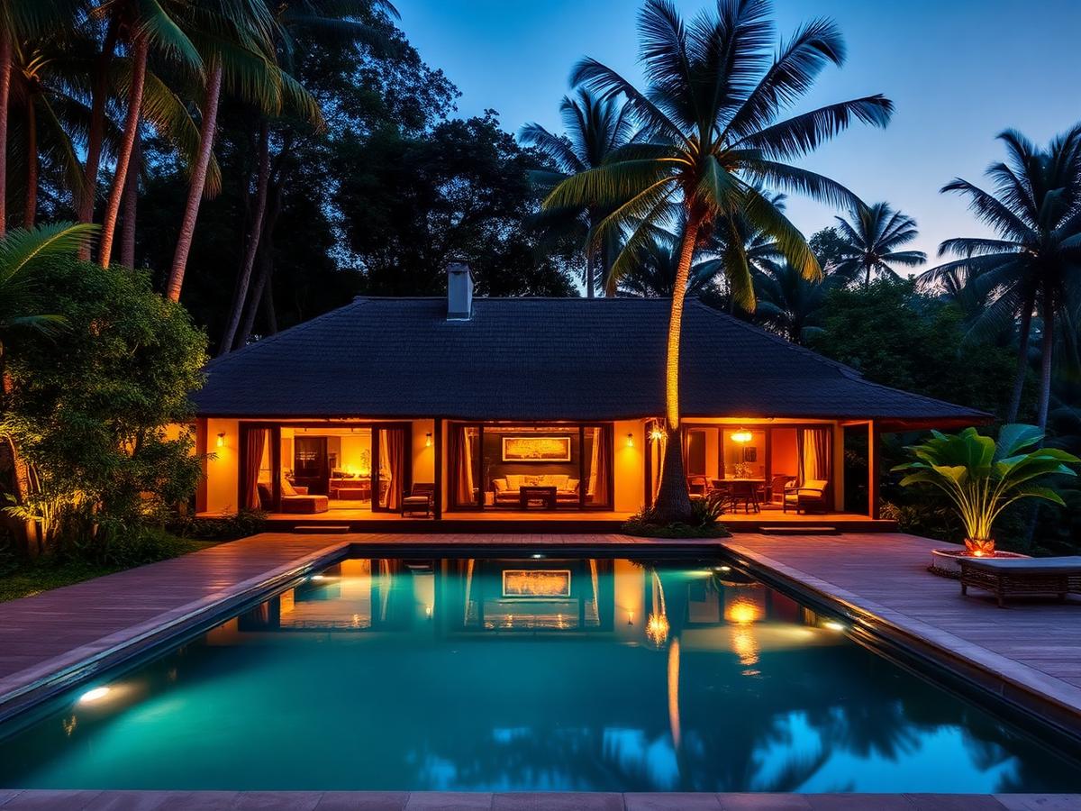 Villa Amazónica al atardecer